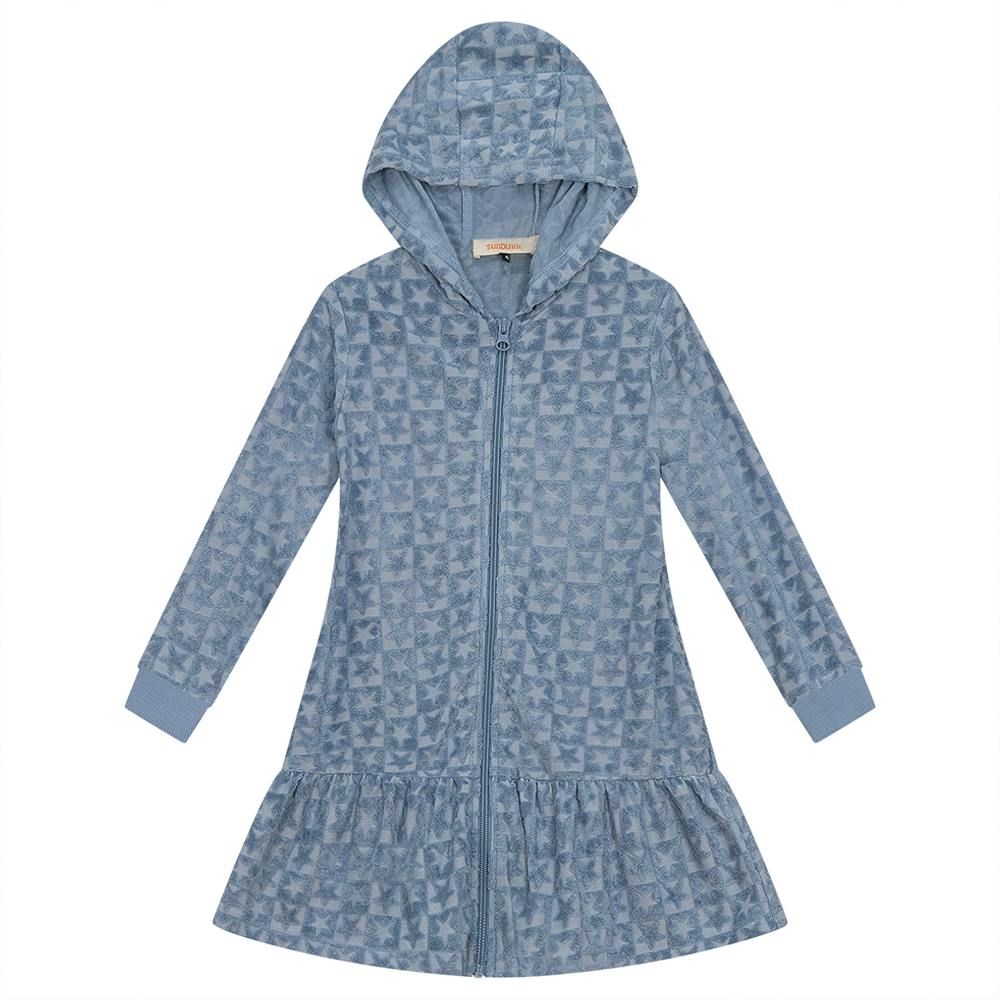 Checkered Floral Star Terry Robe
