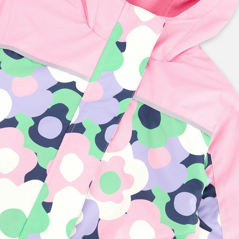 Kids Mid-Season One-Piece Outerwear Black Printed Flowers