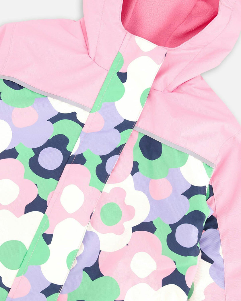Kids Mid-Season One-Piece Outerwear Black Printed Flowers
