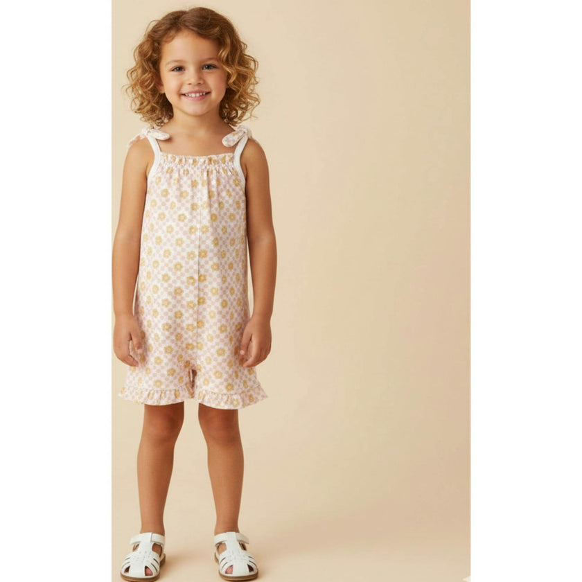 Organic Ruffle Jumpsuit - Pop Floral
