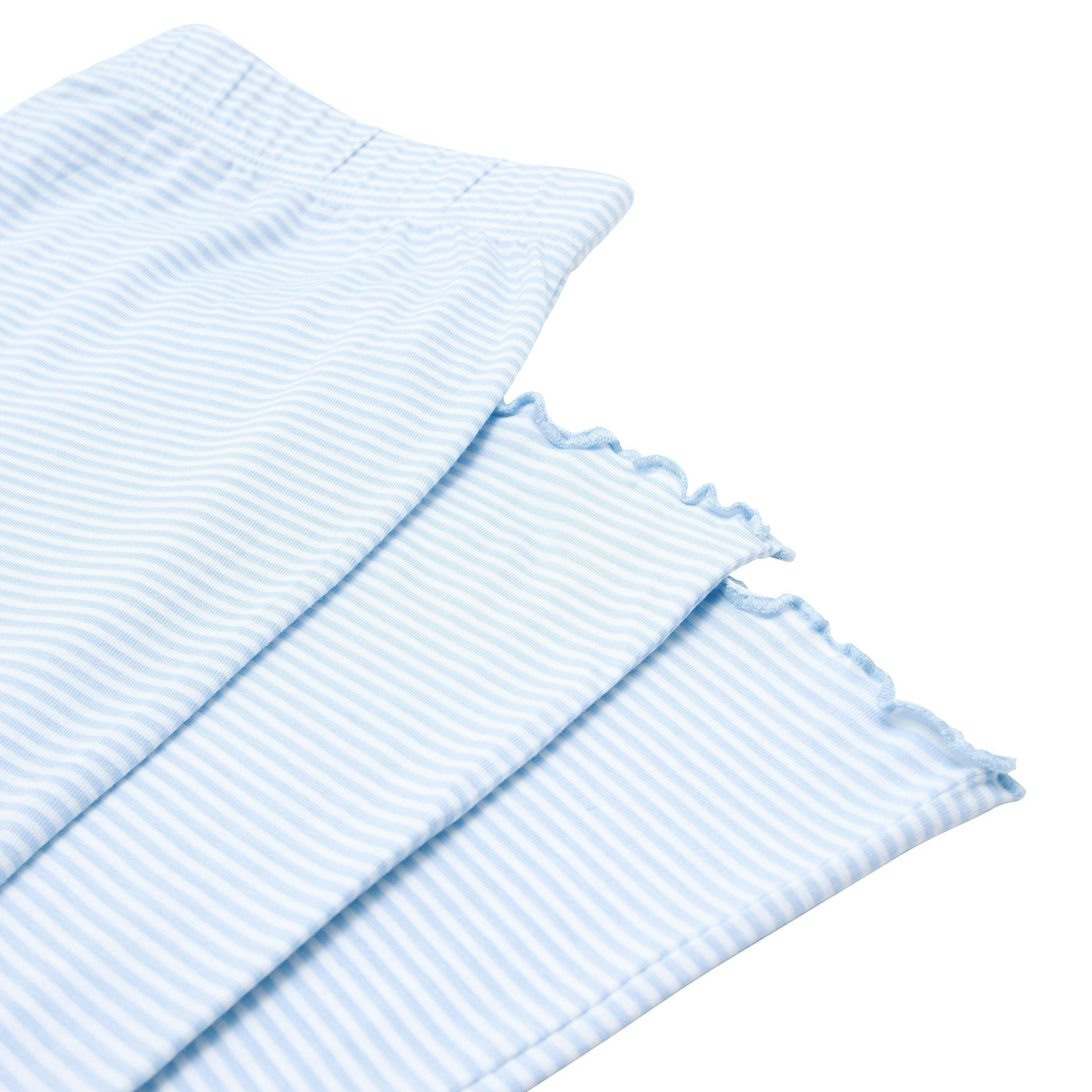 Women's Powder Blue Stripe Pima Pajamas Set