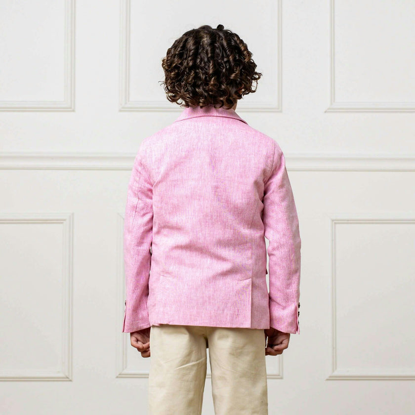 Linen Suit Jacket, Pink