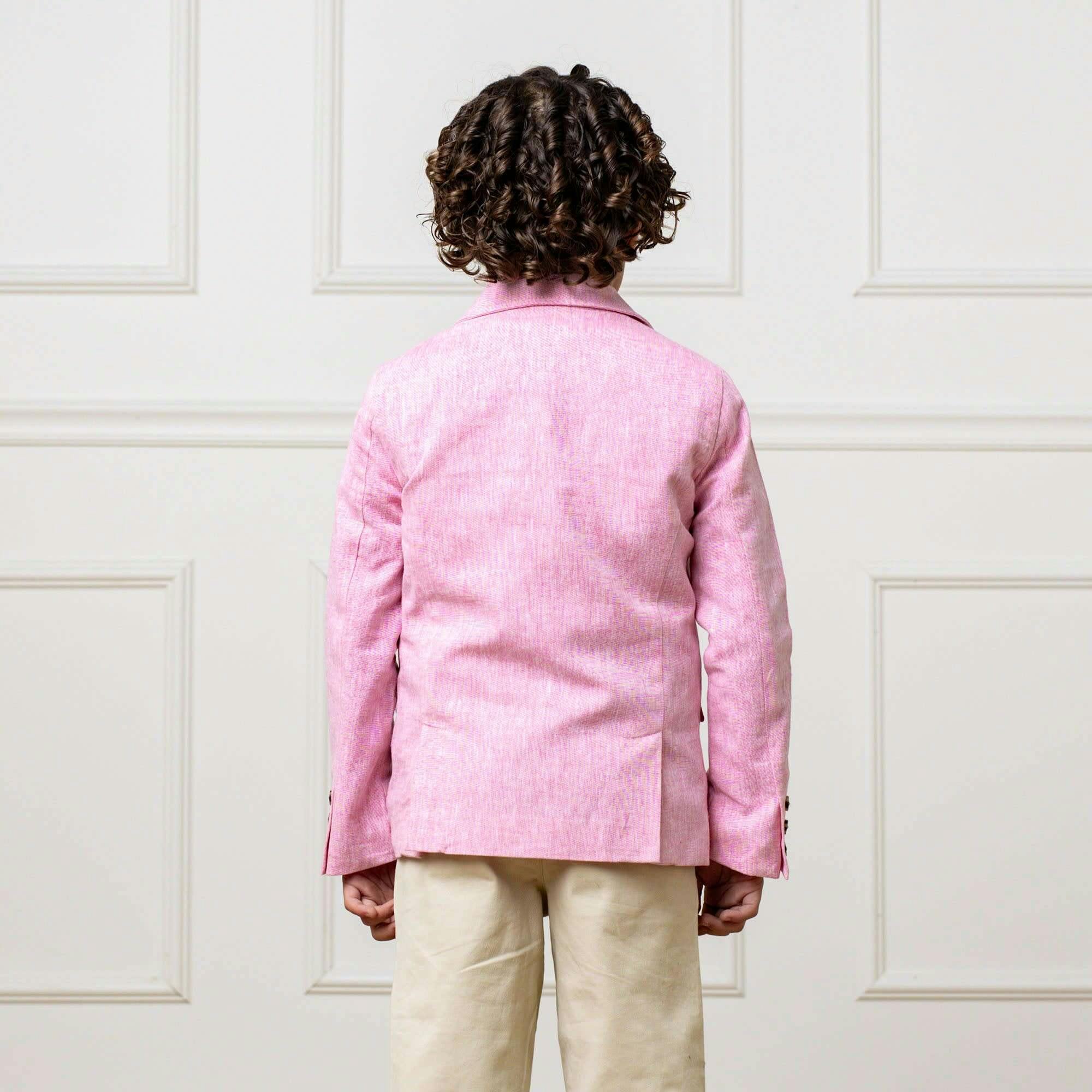 Linen Suit Jacket, Pink