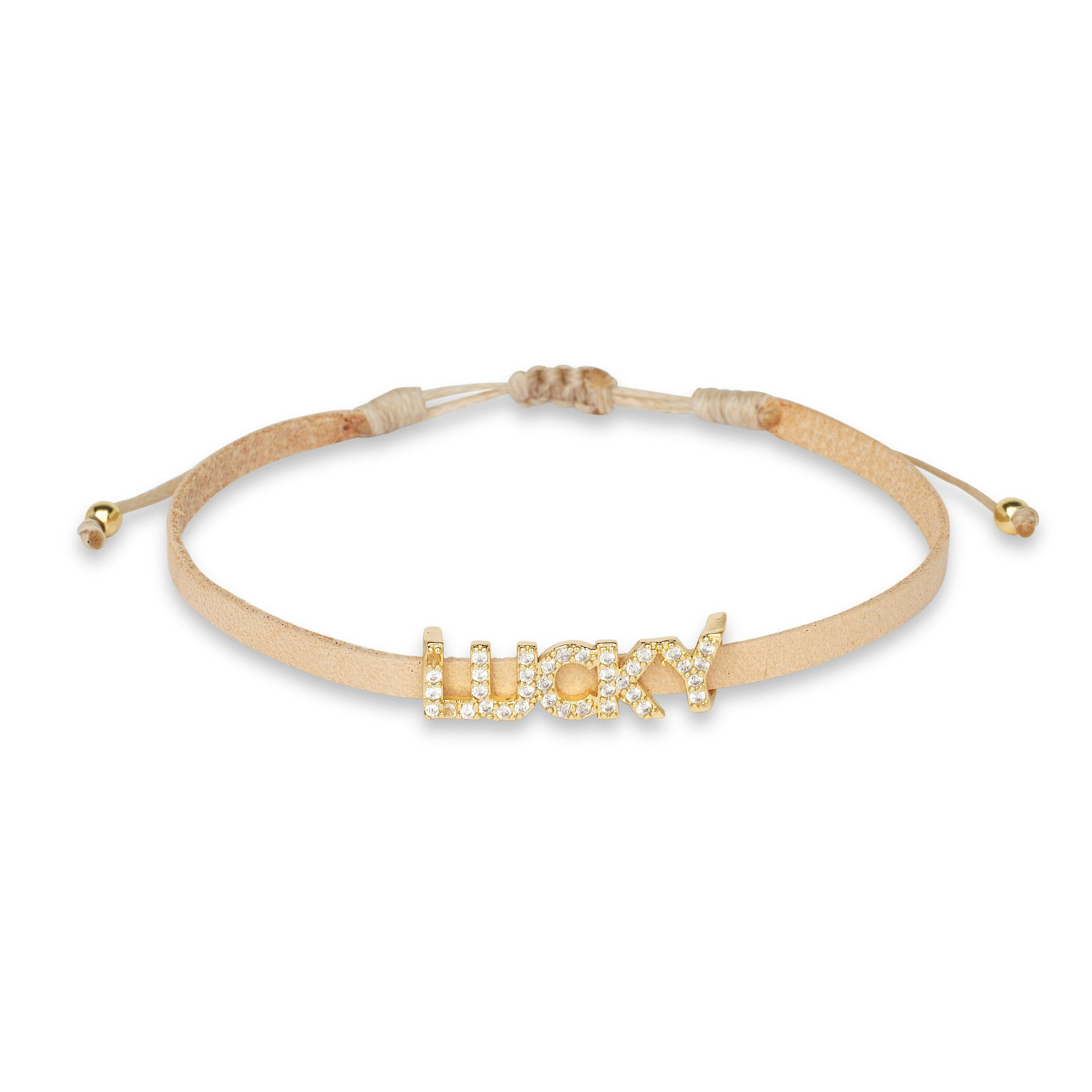 Lucky Tan Leather Bracelet
