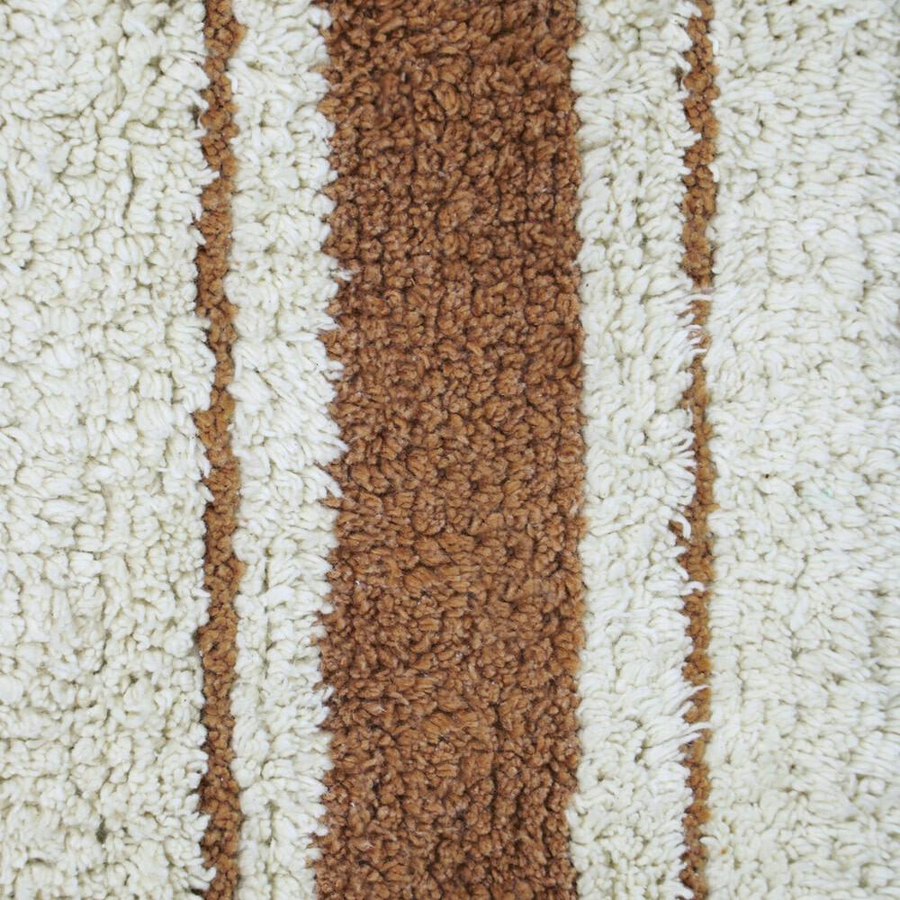 Gastro Classic Striped Tea Cloth-Inspired Washable Rug, Brown