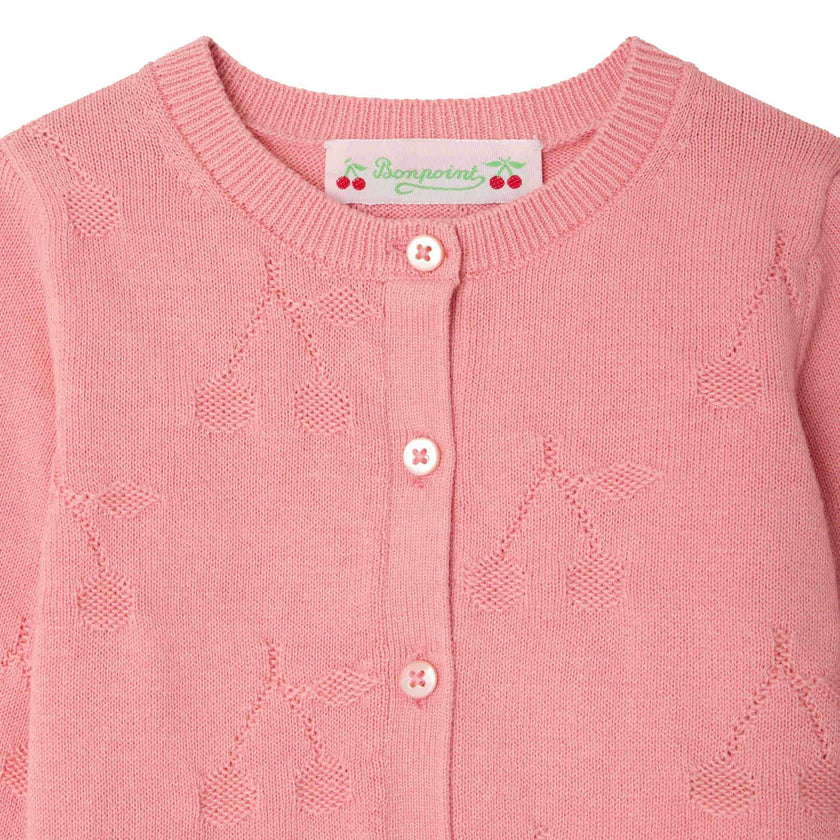 BONPOINT Teyana Baby Cardigan - Rose Bonbon