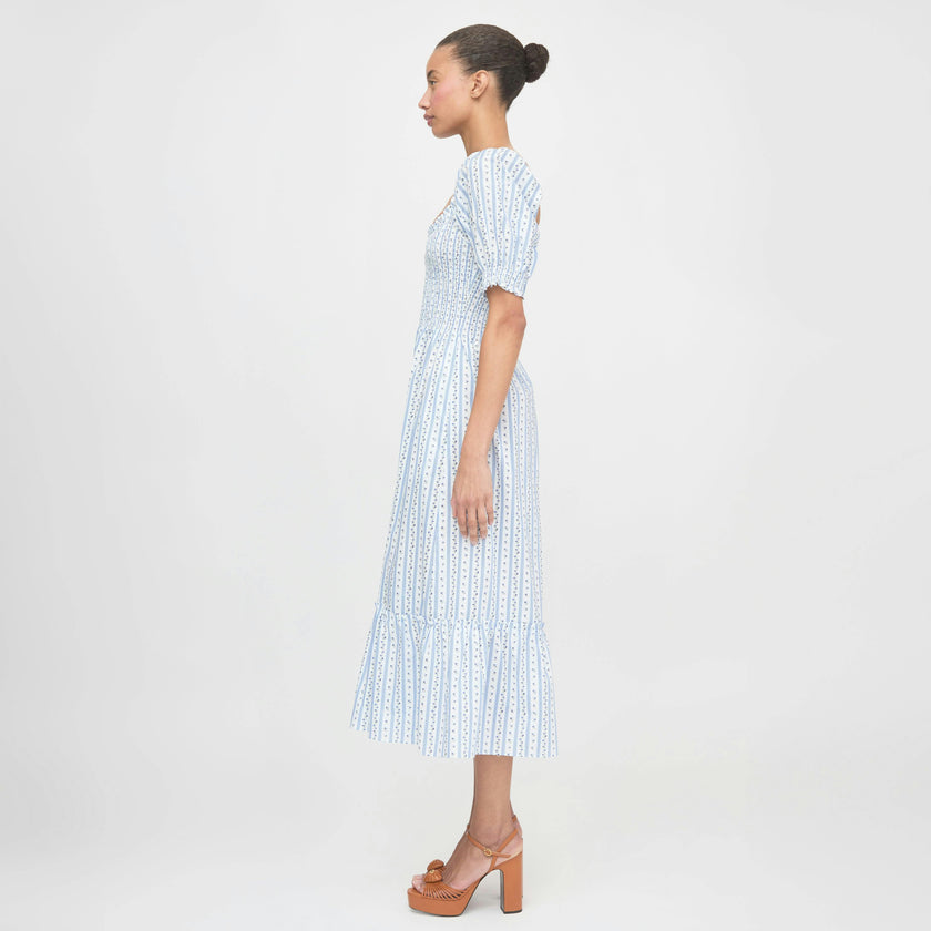 The Louisa Nap Dress - Blue Petal Stripe