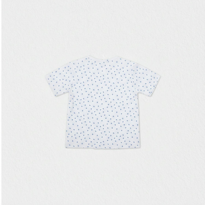 Alfred Baby T-shirt Short Sleeve, White Blue Anchor