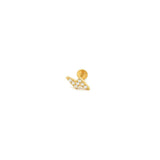 Lightning Bolt Crystal Titanium Flat Back Stud Earring