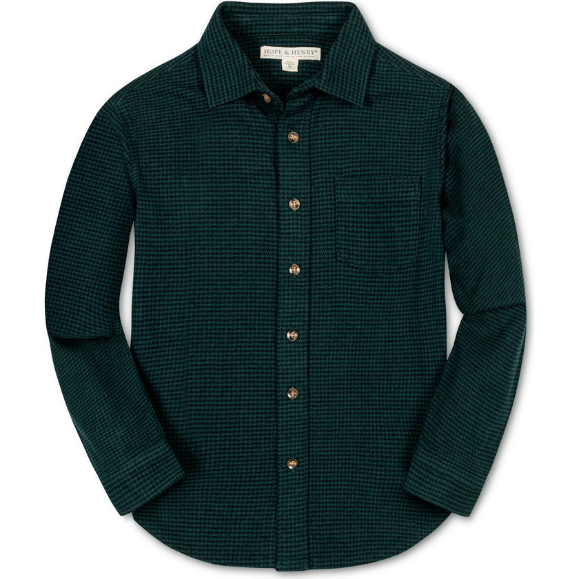 Organic Long Sleeve Flannel Button Down Shirt, Green
