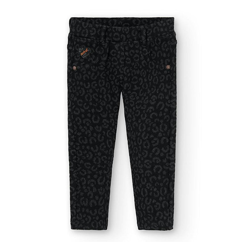 Black Leopard Print Pants