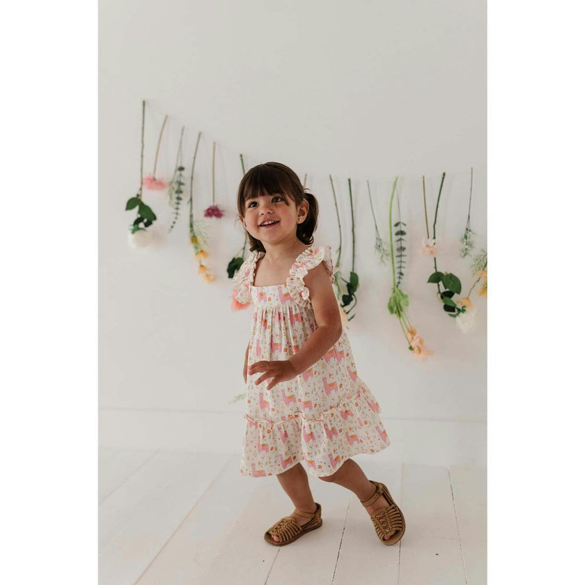 Girl's Drop-Waist Peplum Dress