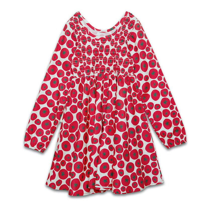 Ruched Dress in Tomato