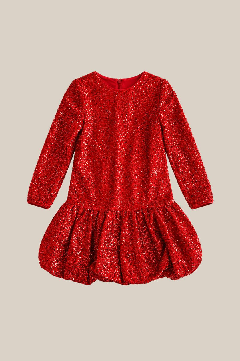 Mini Luminaria Dress in Poinsettia Sequin