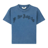 Blue Curved Logo Faded T-Shirt