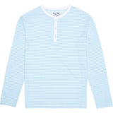Men's Sky Blue Jersey Henley - Organic Stretch Cotton