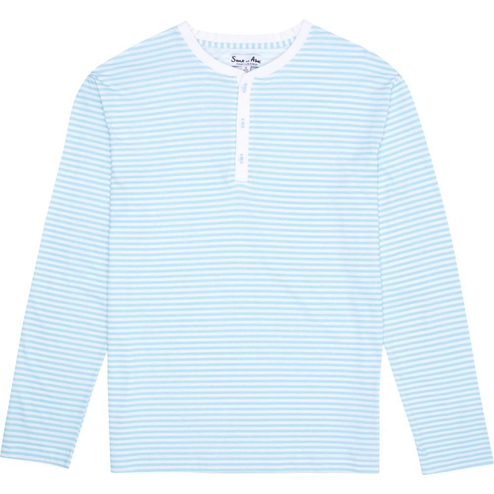 Men's Sky Blue Jersey Henley - Organic Stretch Cotton