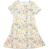 Fall Floral Bamboo Girls' Short Sleeve Dress