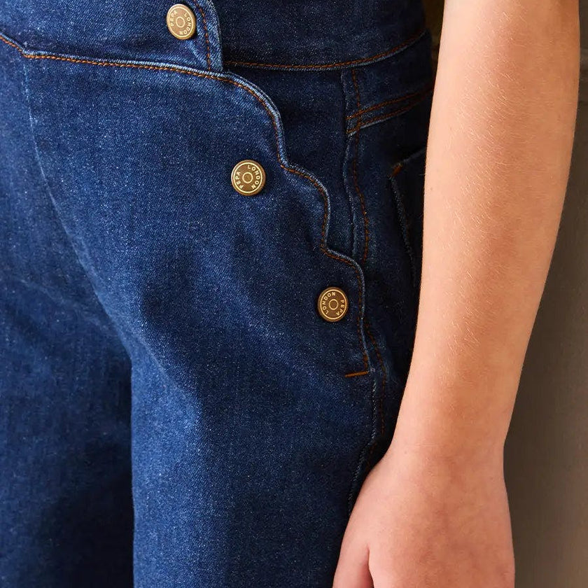 Scallop Detail Wide Leg Jeans in Blue Denim (2-12yrs)