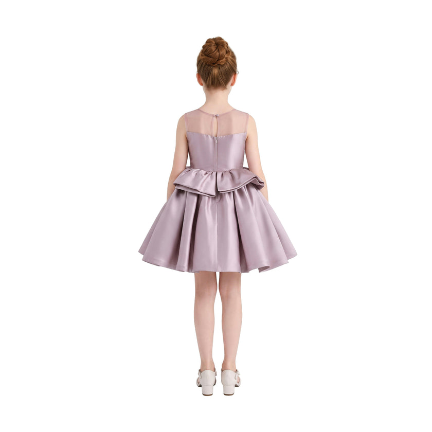 Pink Oriana Peplum Sculpted Rose Dress