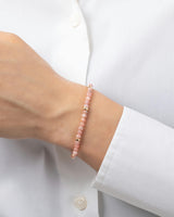 14K Gold Pink Rhodochrosite Segment Bead Bracelet