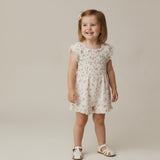 Organic Smocked Jumpsuit - Blush Floral
