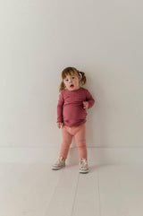 Girls Lettuce Hem Tee in Mesa Rose