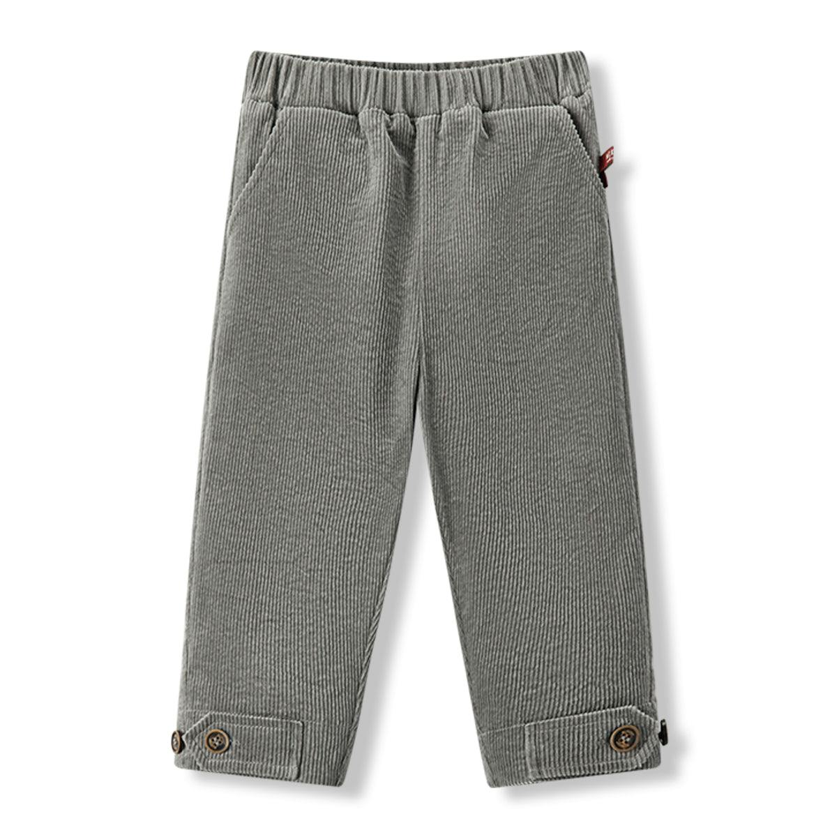 Grey Corduroy Pocket Pants