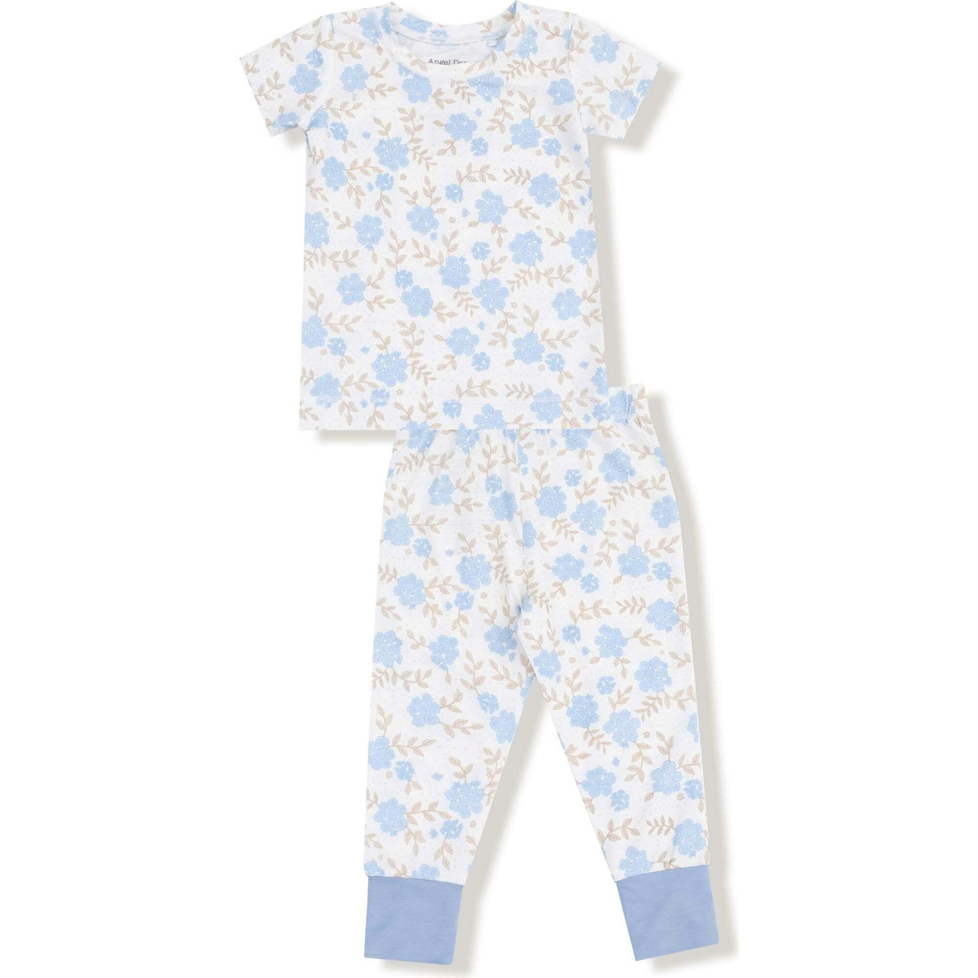 Baby Blue Floral - Short Sleeve Loungewear Set