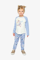 Raglan Organic Cotton T-Shirt Violet And Off-White