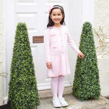 Pink Houndstooth Knit Dress