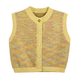 Yellow Multicolor Knit Vest