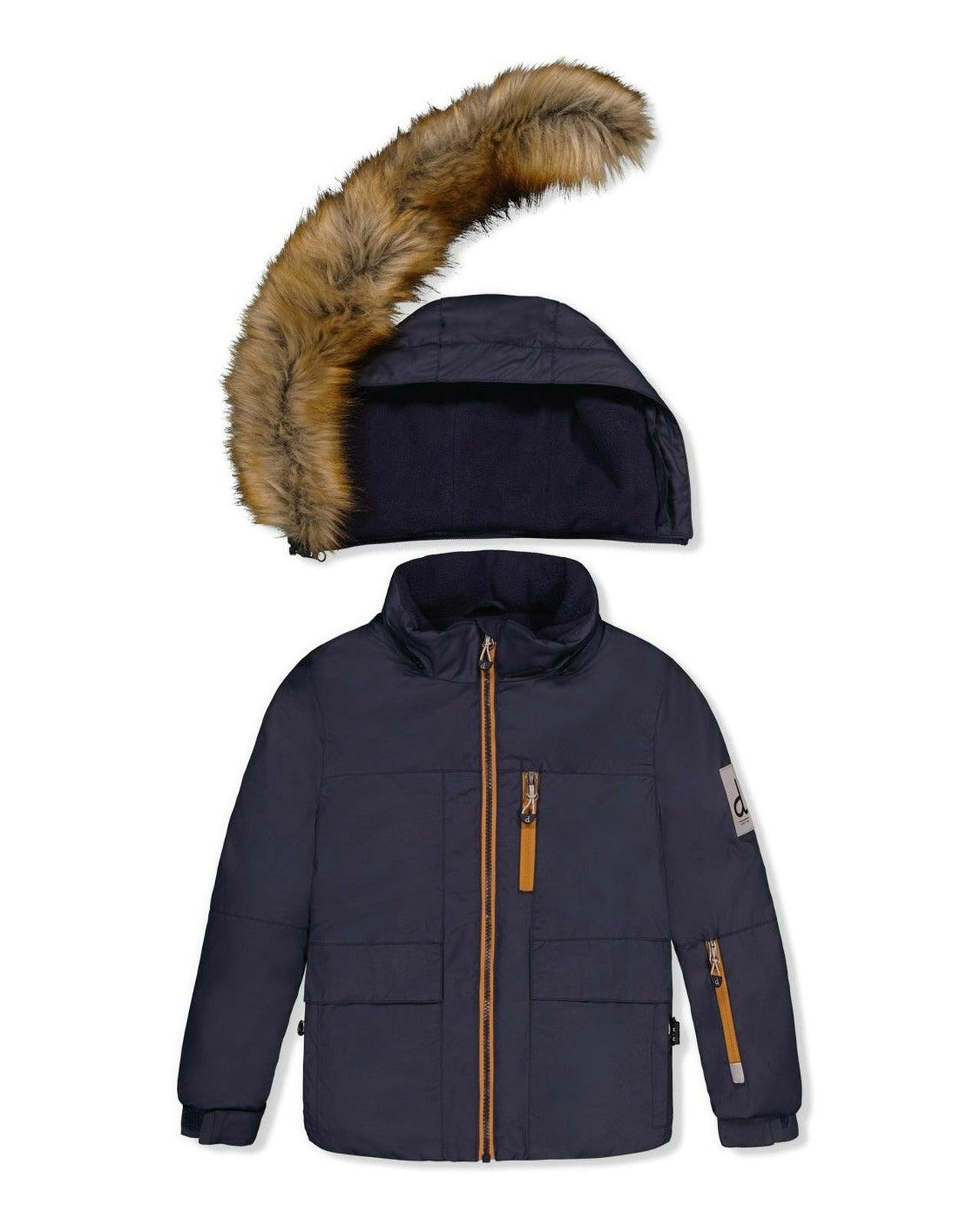 Two Piece Play Snowsuit Navy Blue With Brown Pants