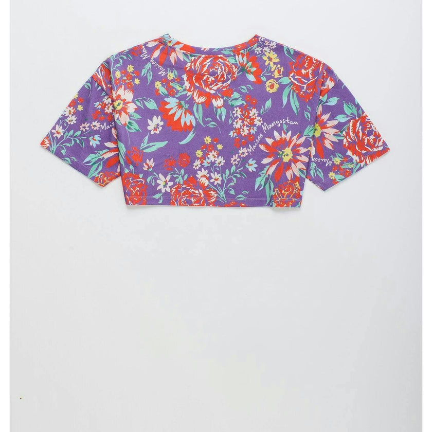 BEVERLY FLOWERS CROP TOP DEEP LAVENDER