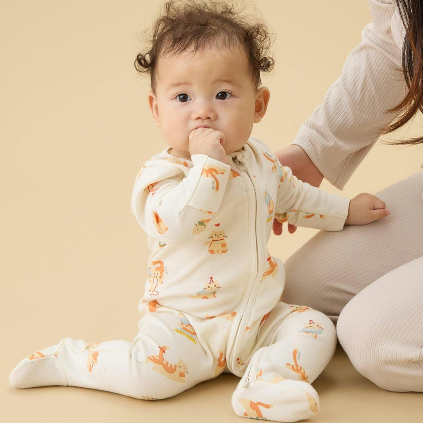 Cat Nap Clever Zip Baby Pajamas