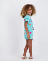 Girls Heart Crochet Set | Aqua Hearts