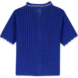 BONTON Crochet Lanza Cardigan - Coastal Blue