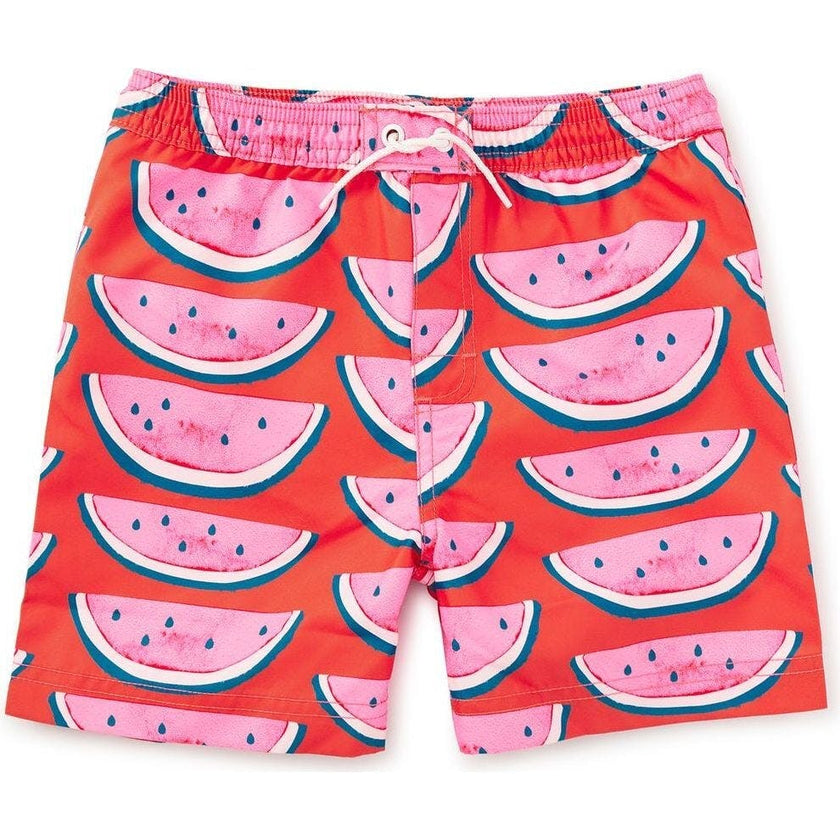 Mid-Length Swim Trunks, Red