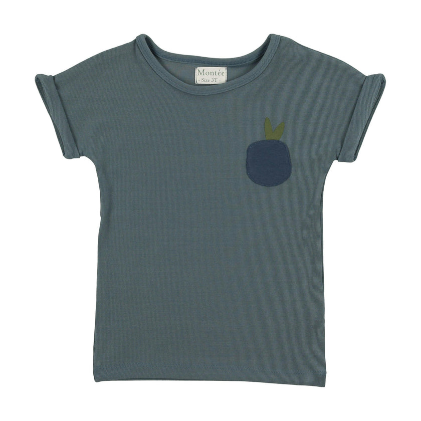 Boys Ribbed Berry Short Sleeve Shirt