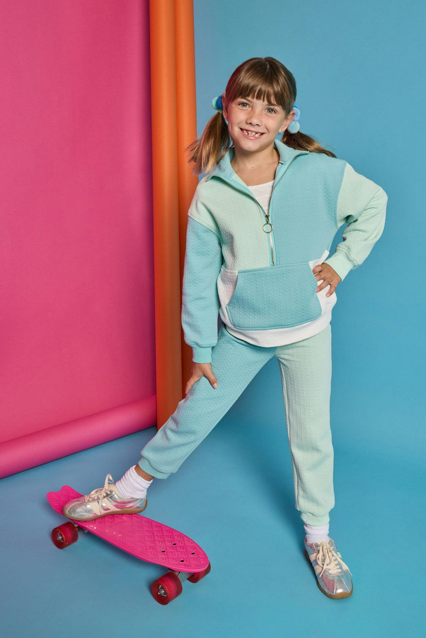 Color Block Jogger - Blue & Mint