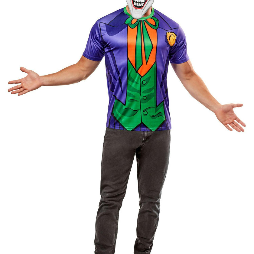 Men's DC Comics Ben Cooper The Joker T-Shirt and Half Mask