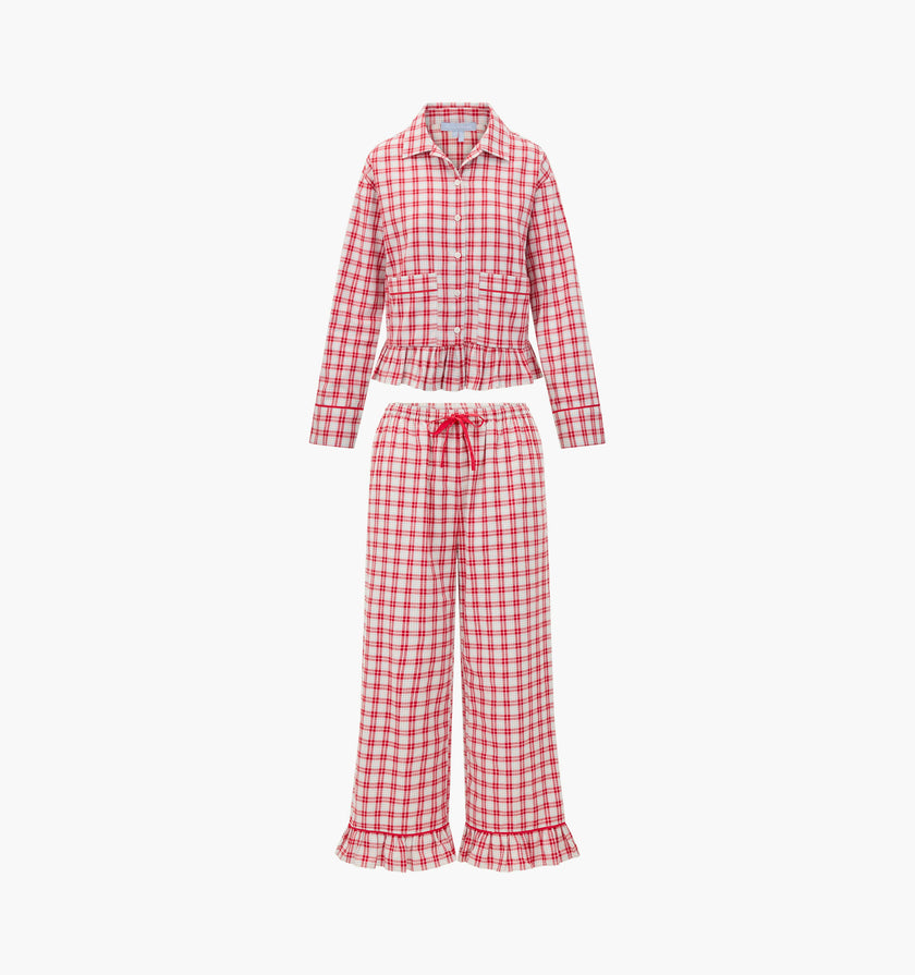 The Marnie Pajama Set - Peppermint Tartan