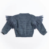 Fringed Cardigan in Luna Blue