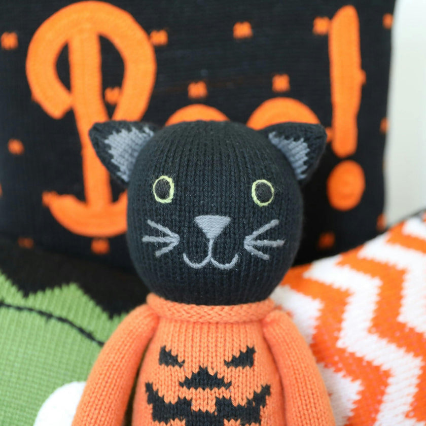 Knit Halloween Cat Plush