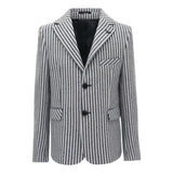 Gray Double Striped Blazer