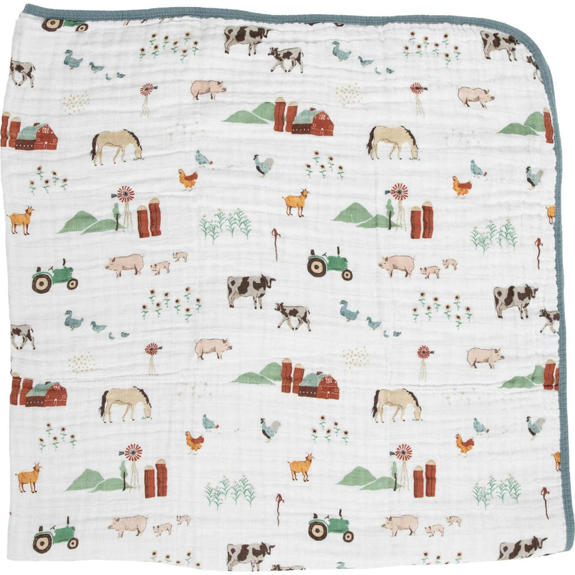 Original Cotton Muslin Quilt - Farmyard