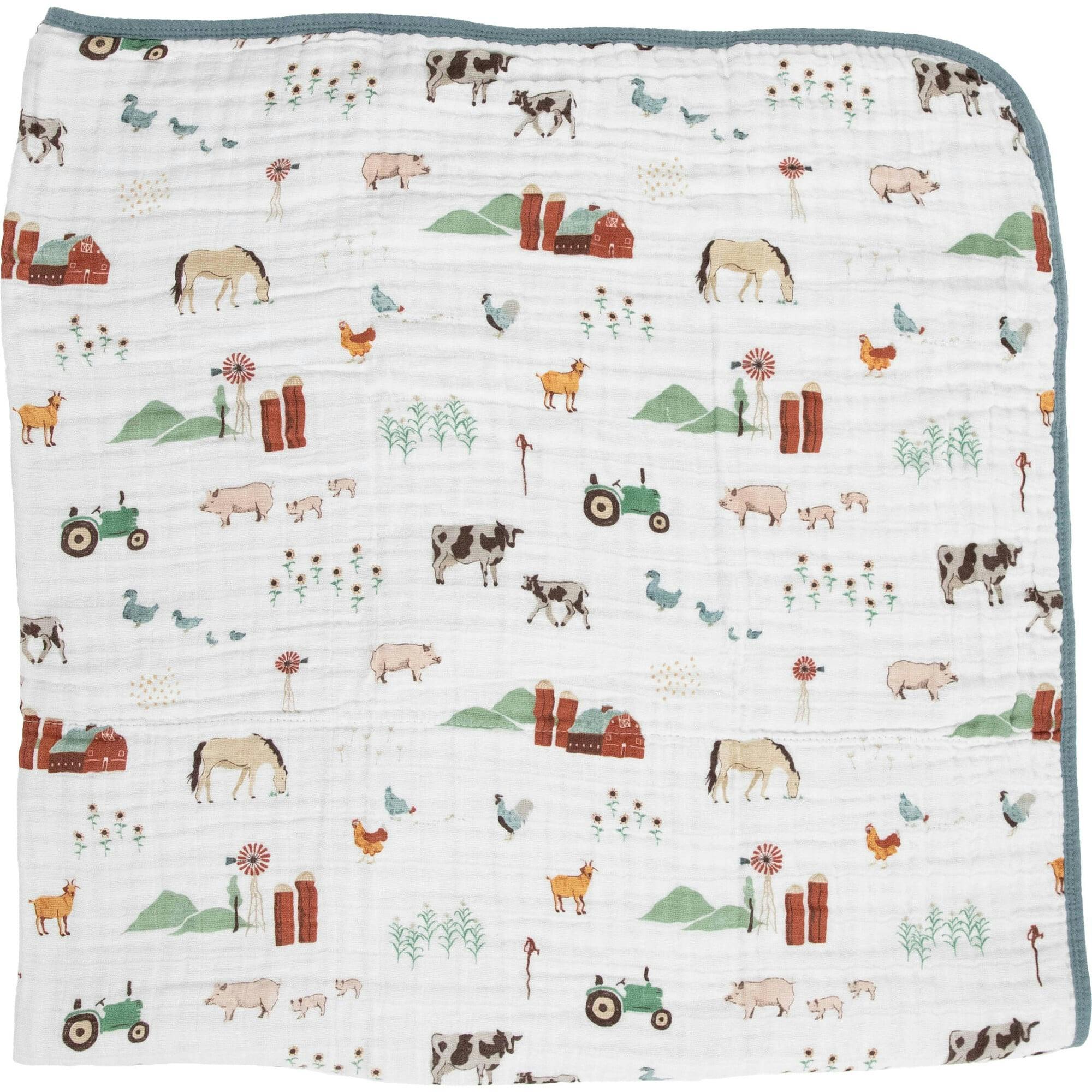 Original Cotton Muslin Quilt - Farmyard