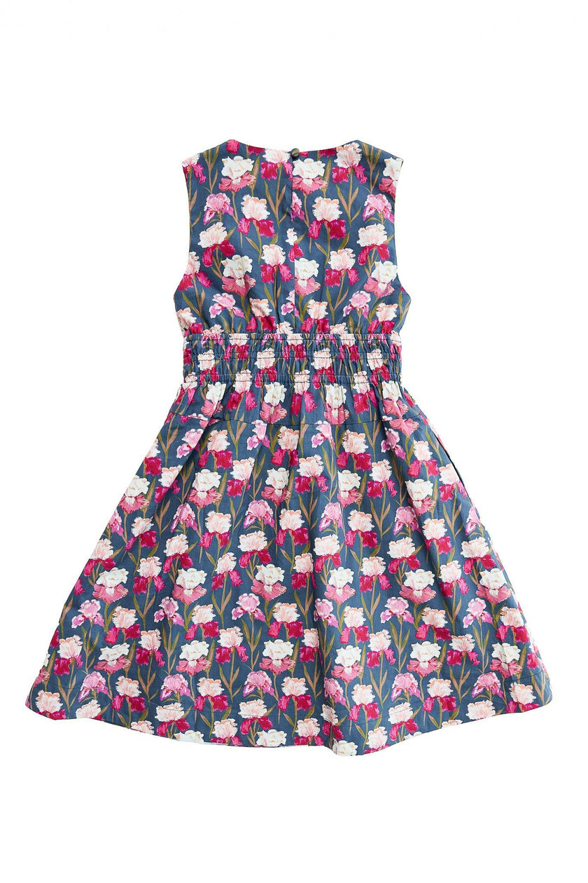 Mini Carly Dress in Navy Pressed Petals