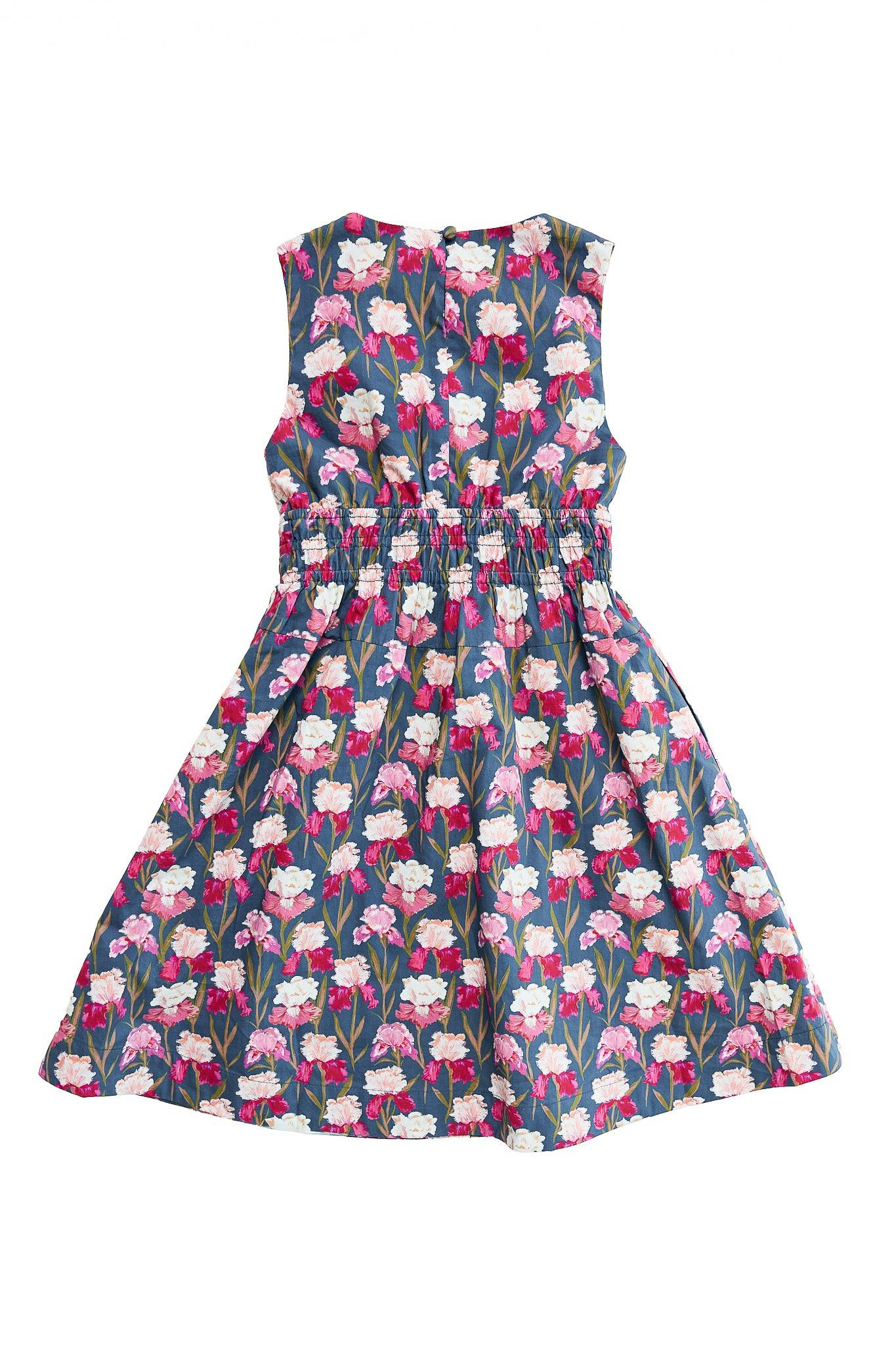 Mini Carly Dress in Navy Pressed Petals
