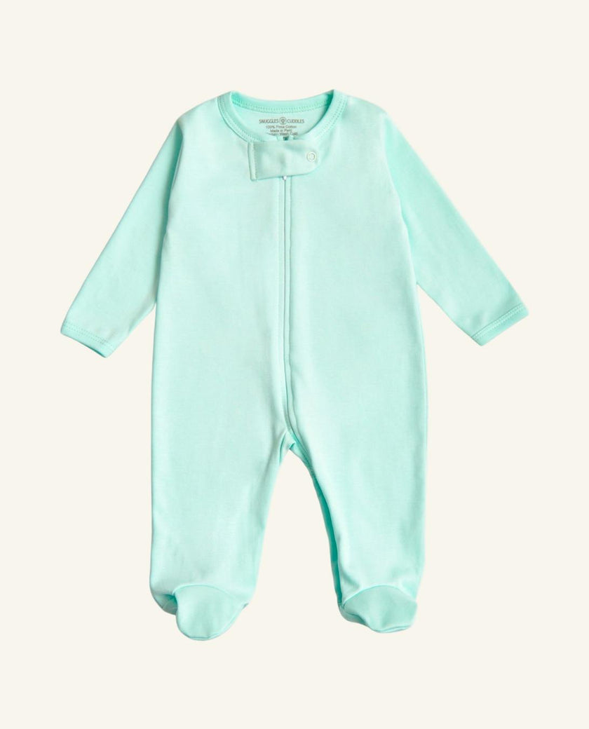 Mint Green Baby Sleeper | Pima Cotton Footie Pajama